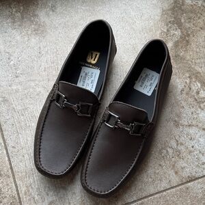 Bruno Magli Espresso Leather Slip-Ons